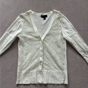 AB Studio white chiffon cardigan.